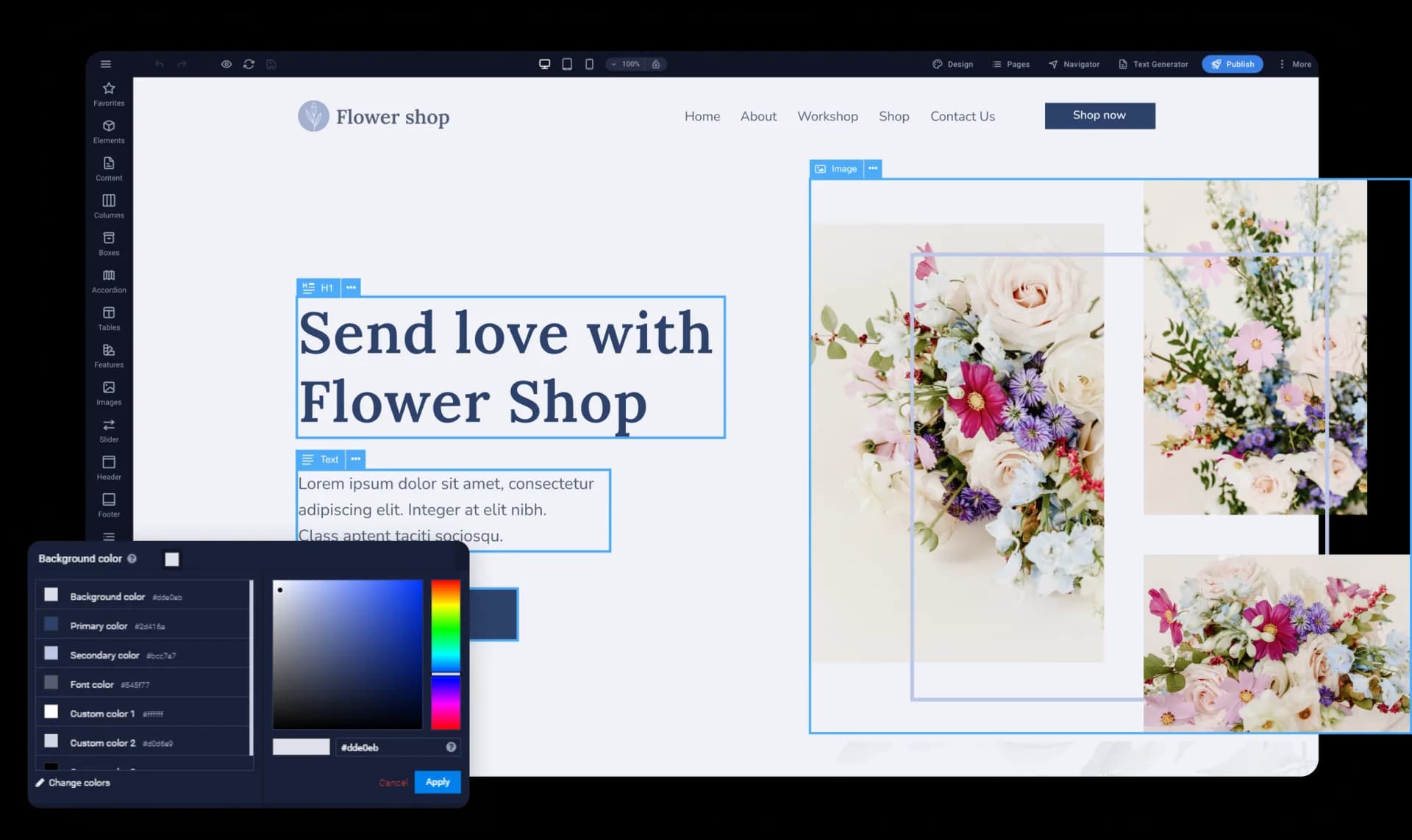 Sitejet AI website builder dashboard