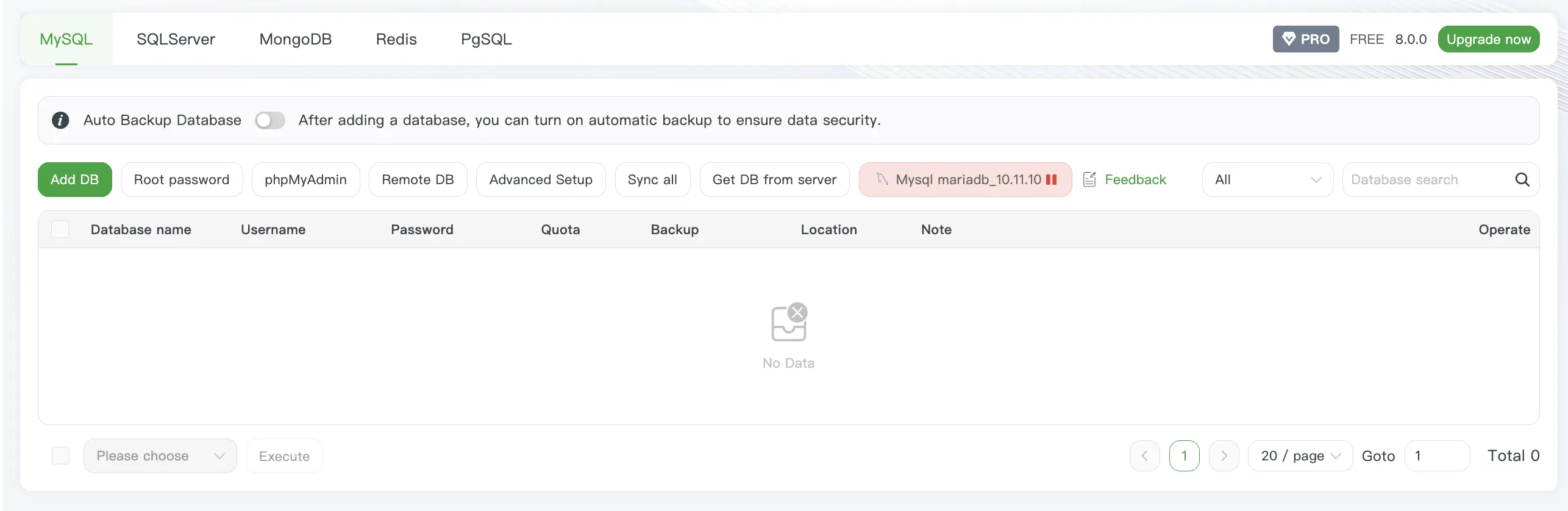 Database hosting management workflow